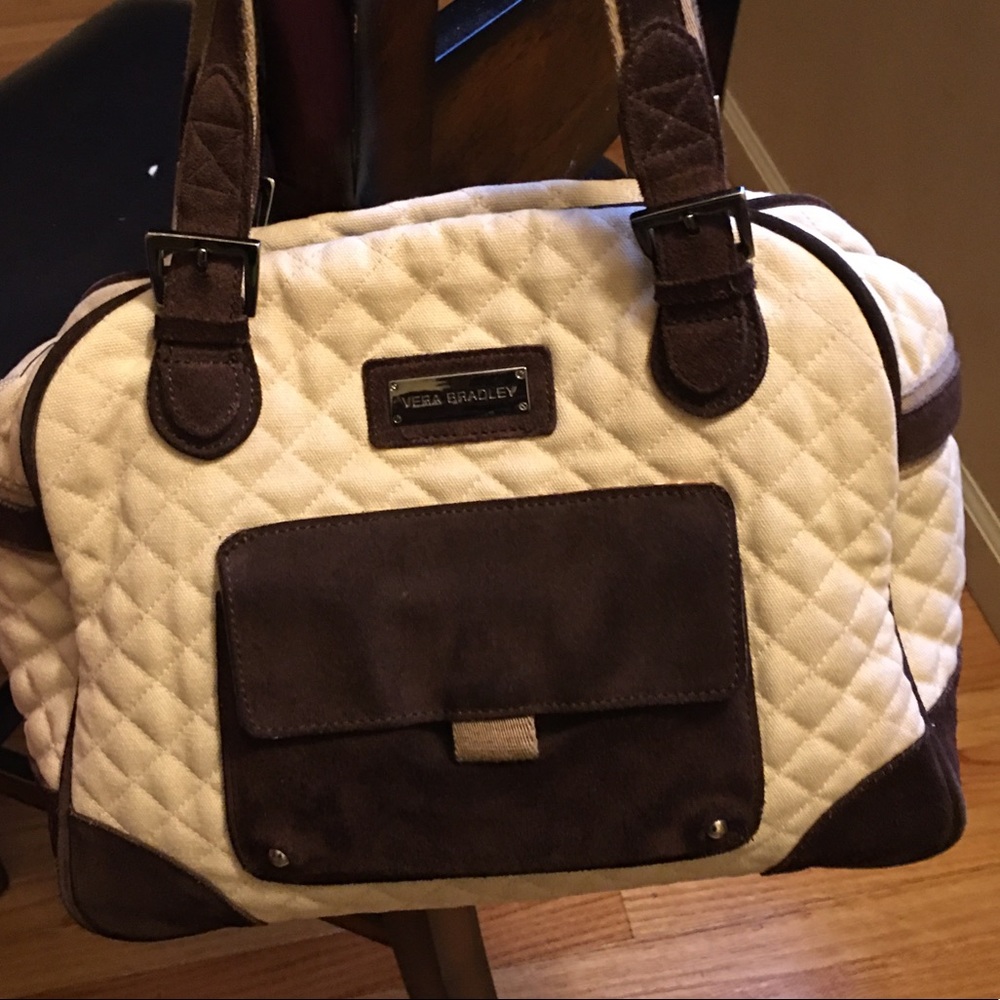 Vera Bradley tan/brown suede detailed bag.